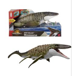 Jurassic World Rebirth Bite N Blast Mosasaurus Action Figure and