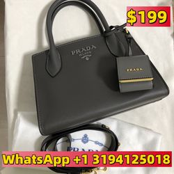 Women's prada Grey Leather Handbag
