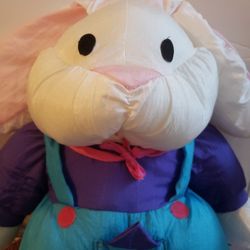 Vintage 1991 International Silver Co Nylon ParaCutes Puffalump Style Plush Easter Bunny Rabbit Plush Y