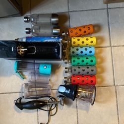 Kitchen equipment- blander, soda stream, ninja, glasses, 