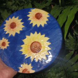 Sunflower Trivet Hot Plate Ceramic