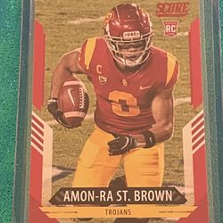 2021 Score Amon-Ra St. Brown Red Parallel Rookie #330 RC Detroit Lions