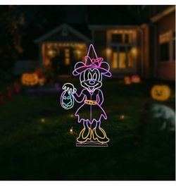 Disney 4’ Neon Minnie Mouse Halloween Outdoor Decor Brand New In Box