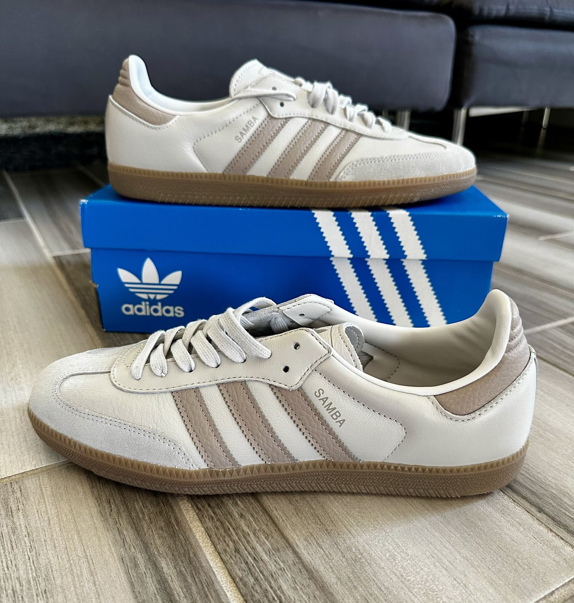 Men's adidas Originals Samba OG Shoes - Grey Vapor Grey Gum - Size 9.5, 11.5