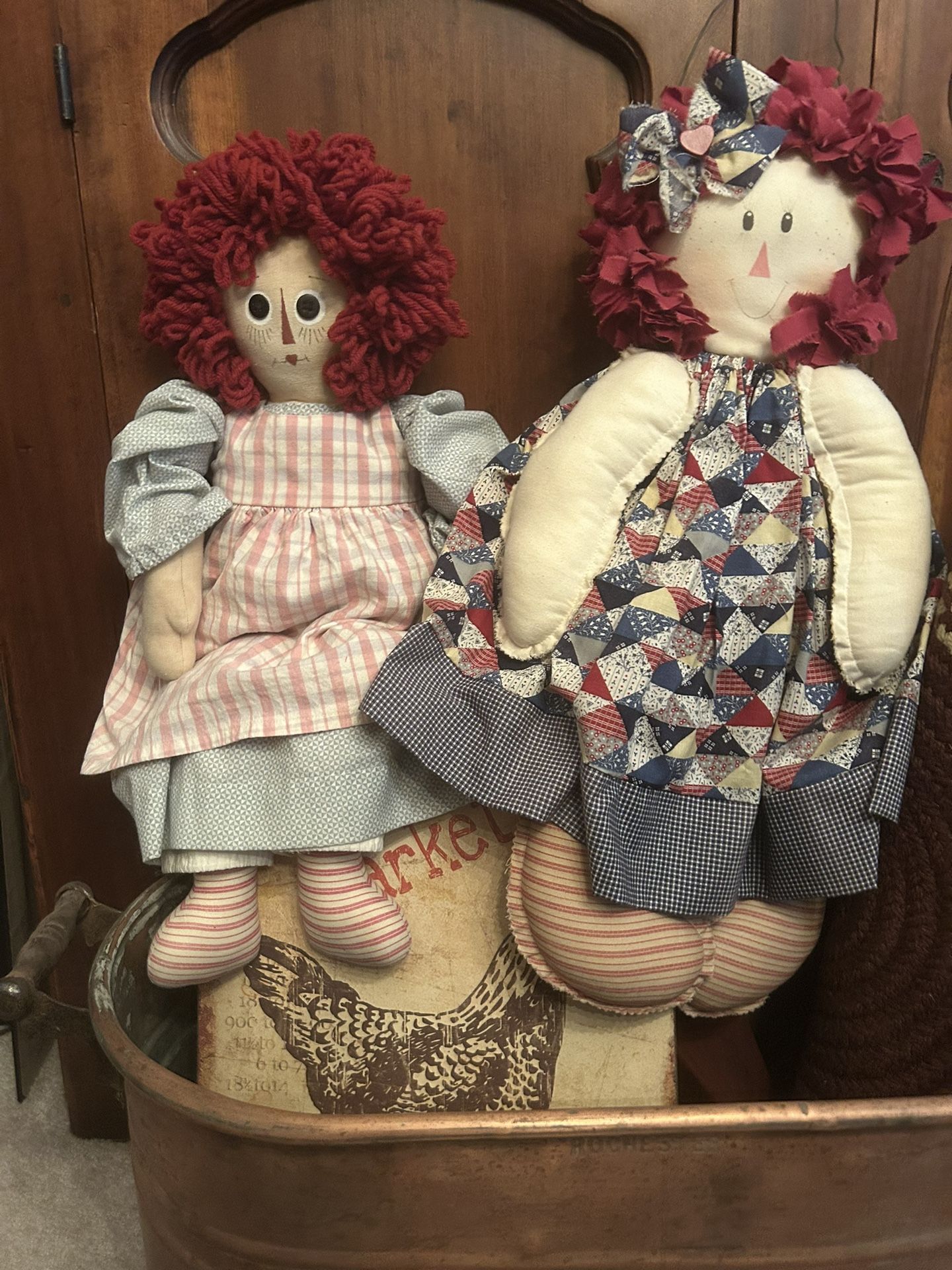 2 Raggedy Ann Dolls