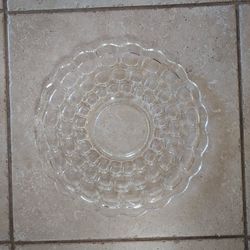 Vintage Clear Glass Round Platter