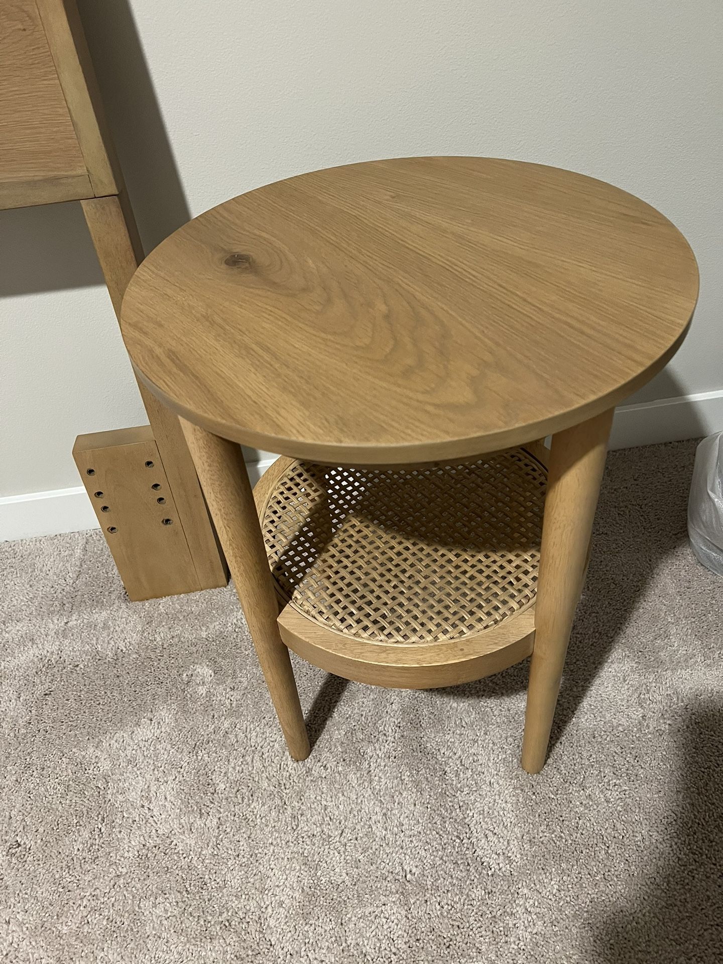 Hearth And Hand Wood & Cane Transitional Headboard & Matching End