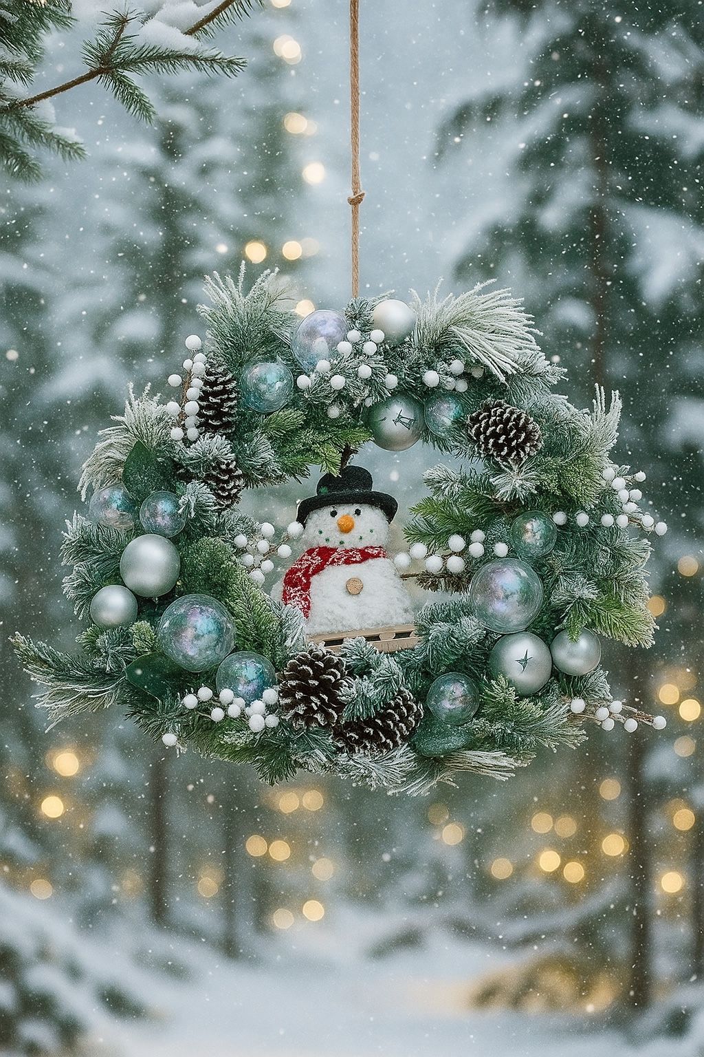 Elegant White Christmas Wreath 26β (New) π