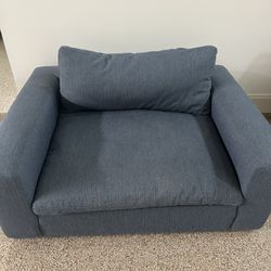 Oversized Blue Sofa Chair 