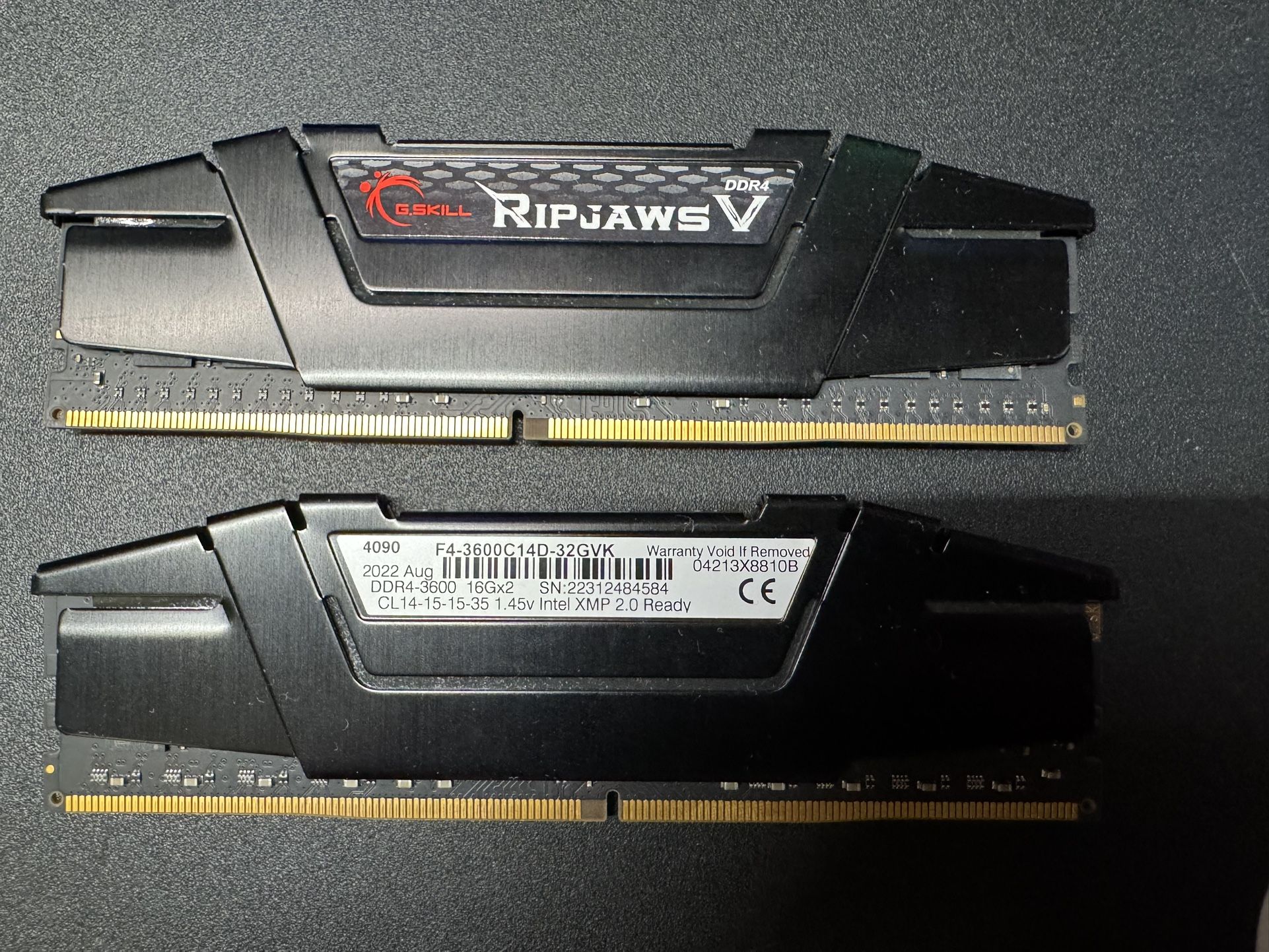 G.Skill Ripjaws V 32 GB (2 x 16 GB) DDR4-3600 CL14
