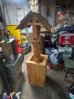 Cedar wishing well