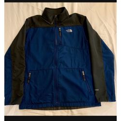 The North Face Boys XL 18/20 Blue Gray Fleece Front Zip Coat Jacket