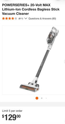 POWERSERIES+ 20-Volt MAX Lithium-lon Cordless Bagless Stick Vacuum Cleaner