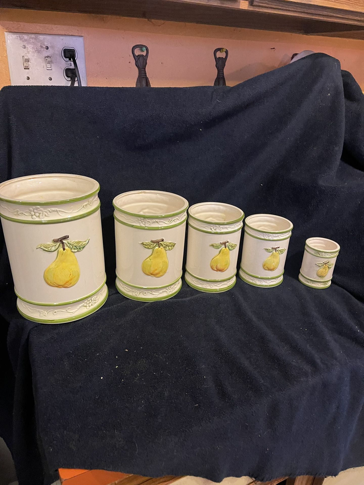 Vintage Mid Century, Modern Canister, Set Double-Sided