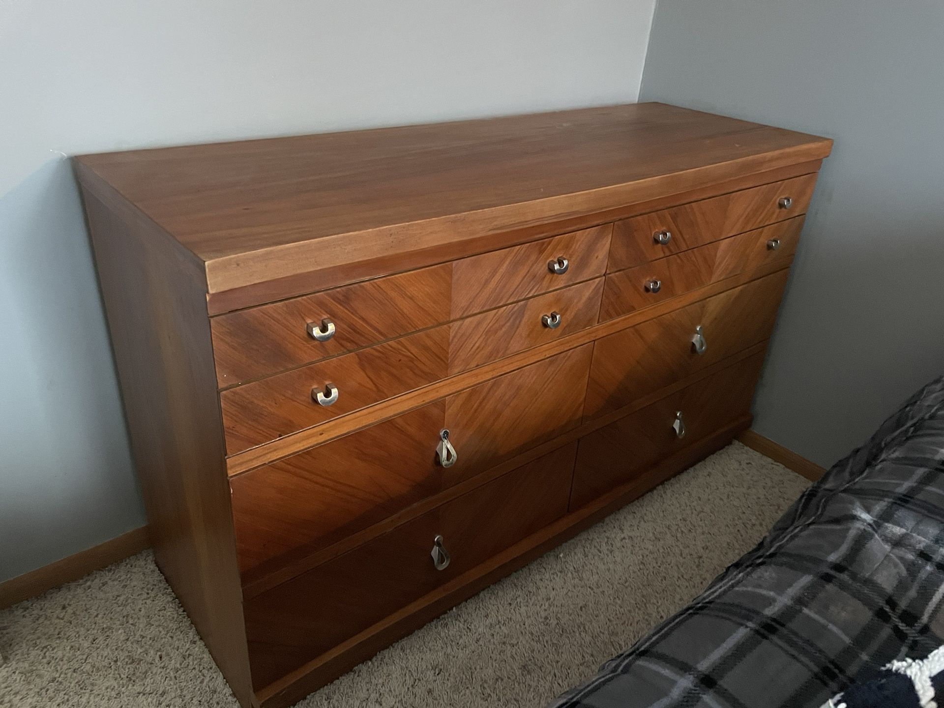 Cherry Wood Dresser with 8 Drawers-Elegant Storage Solution, 54x19x32 inches