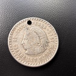 1945 cinco peso silver coin