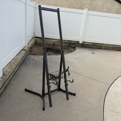 Multi-bike  Stand Rack with Storage Basket