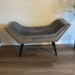 Grey CrestCent Ottoman Bench. 