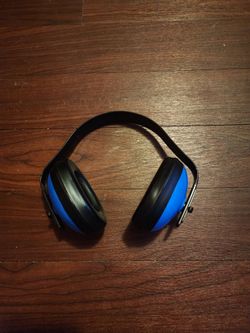 Blue and Black Noise-Reducing Ear Muffs