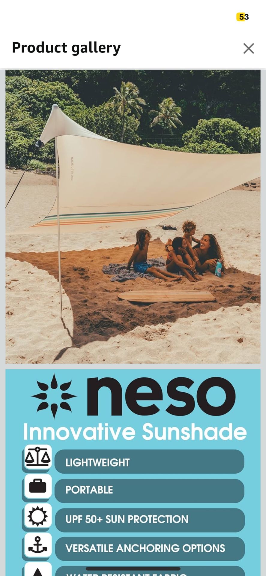 Neso Tents Grande Beach Tent, 7ft Tall, 9 x 9ft