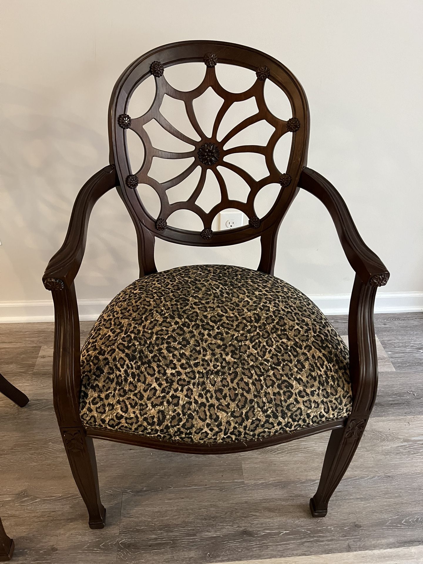 Animal Print Wood Chairs