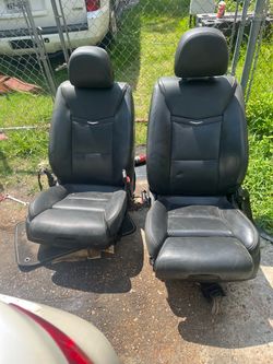 Cadillac Front Seat Pair Black Leather