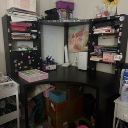 IKEA computer Corner workstation, black-brown, 39 3/8x55 7/8 "