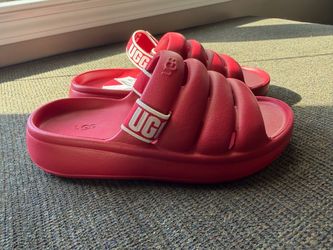 UGG Platform Slide Sandals Red Sz 2