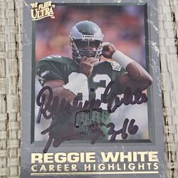 REGGIE WHITE 1992 Ultra Autographed Insert Card