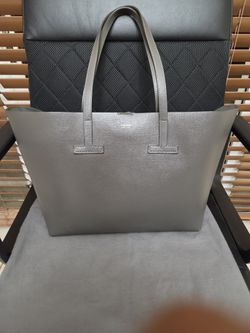 Tom Ford Large Grained Leather T Tote Bag - Grey