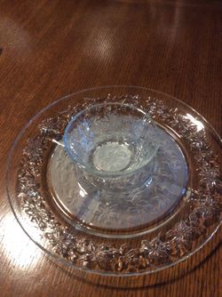 Princess House Fantasia Vintage platter and dipping bowl