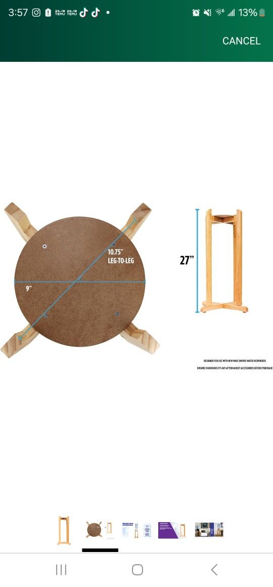 New Wave Enviro Wood Water Dispenser