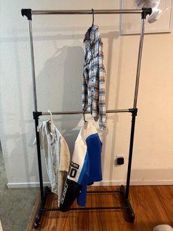 Double Rail Rolling Clothes Rack