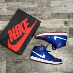 Air Jordan 1 Mid Blue / Red – Size 10 (Worn Once)