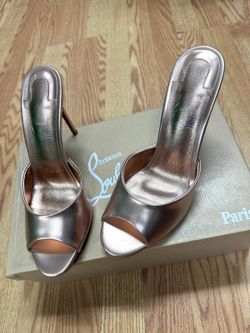 Christian Louboutin Rose Gold Mule Heels