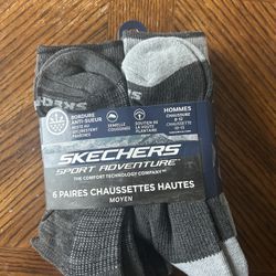 NWT Skechers Men's cushioned crew Socks 6 pairs