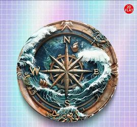 Old World Mariner's Compass Pin