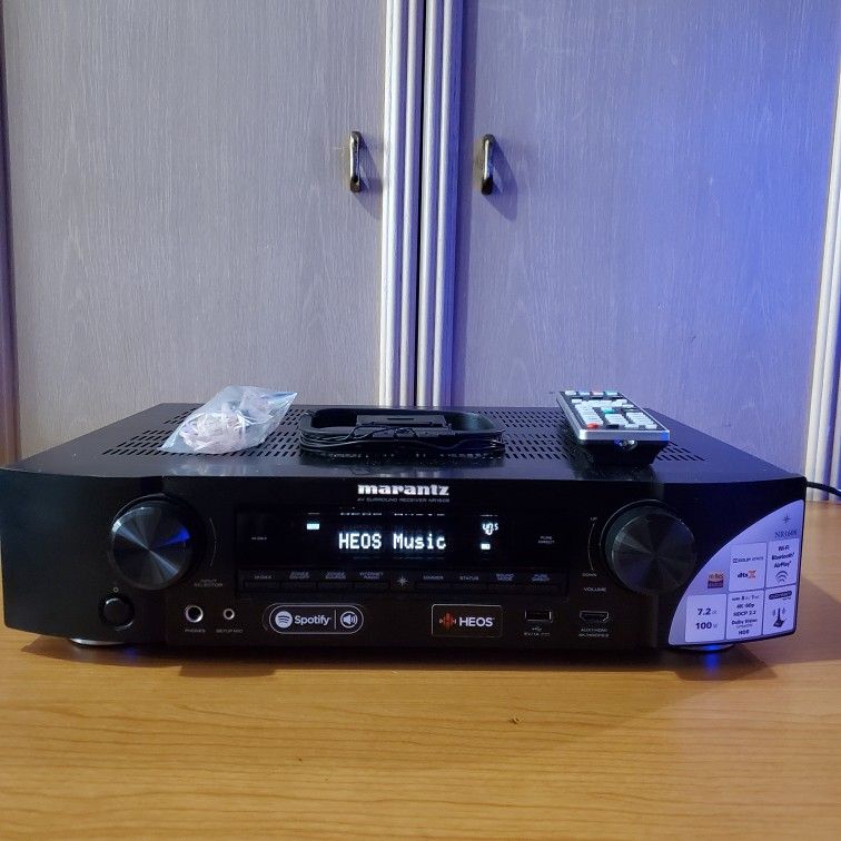 Marantz NR1608 Bluetooth Slim 7.2 Channel AV Receiver With Remote AM FM Antennas
