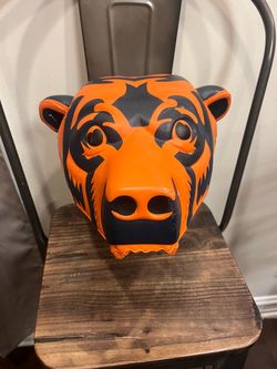 Vintage Rare Original Chicago Bears Foam Head Orange Hat Foam Bear Head