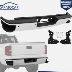 Chrome Rear Bumper w/Sensor Holes For Chevy Silverado GMC Sierra 1(contact info removed)-2018