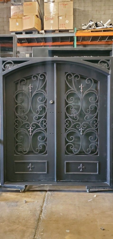 72x82. wrought. iron. doors