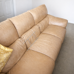 Tan sofa and Chair