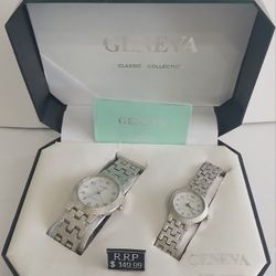 👨🏻Father's Day⌚️✨ Brand New Geneva Watch Set – His & Hers – Silver Classic Collection ✨
💲Price: $50 (Firm)