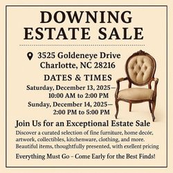 Estate Sale Today 12/14