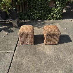 Wicker Porch Stools / Seating / Tables