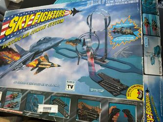 Vintage HO MARCHON Sky Fighter Set Electric Air Combat Slot Car Plane Read