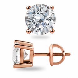 Rose Gold Moissanite Earrings 4mm & 5mm