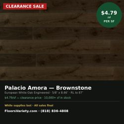 Palacio Amora Brownstone European White Oak Engineered Hardwood - Clearance