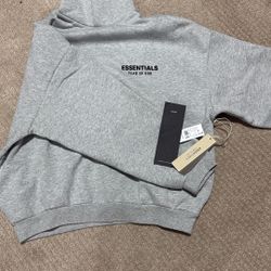NEW ESSENTIALS FEAR OF GOD GREY HOODIE