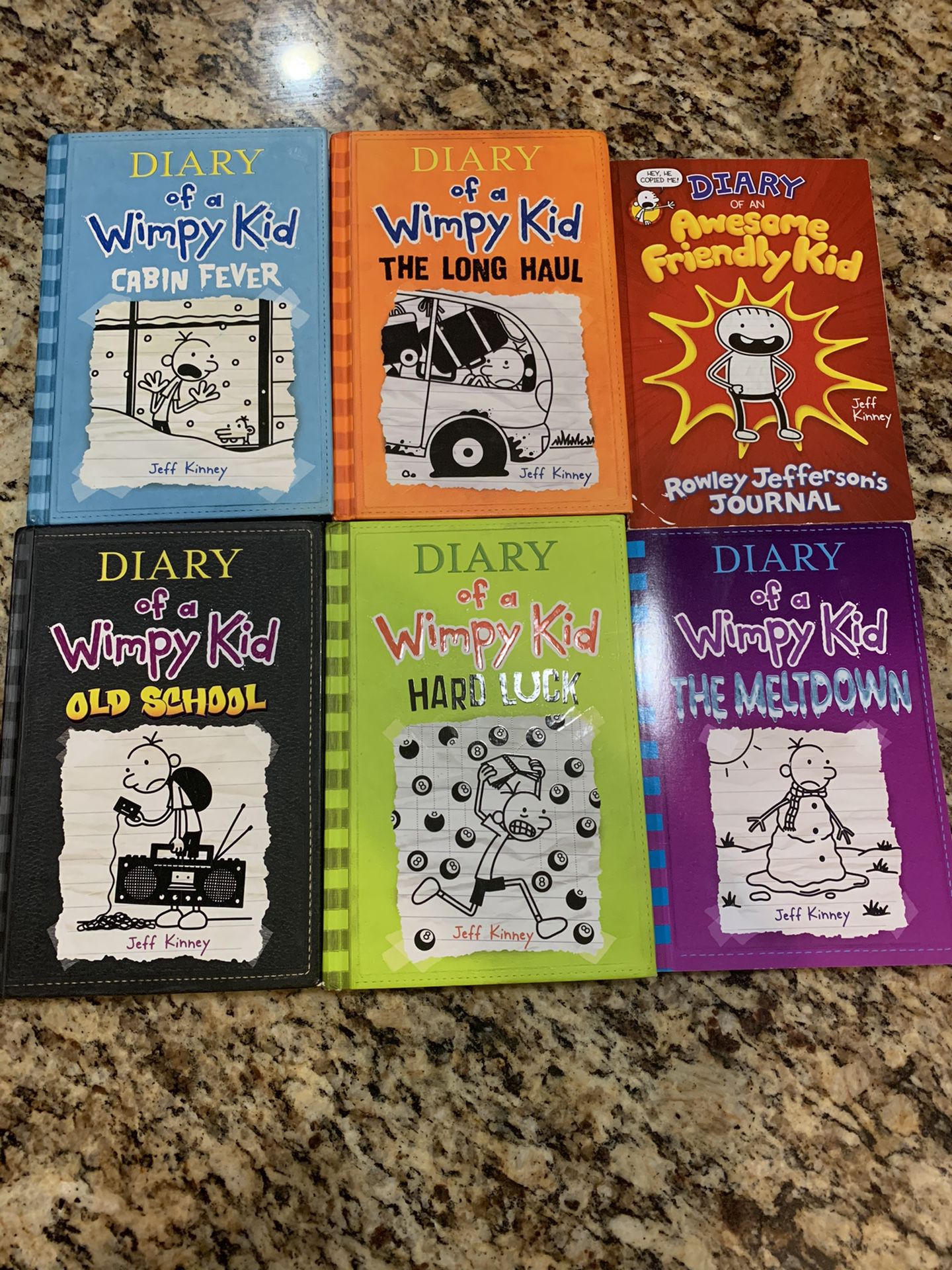 6 Diary of a Wimpy Kid Books excellent cond